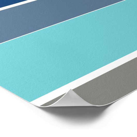 Kleuren van de oceaangolven Moderne Abstracte kuns Poster (Hoek)