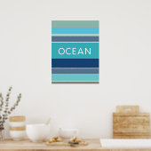 Kleuren van de oceaangolven Moderne Abstracte kuns Poster (Keuken)