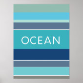 Kleuren van de oceaangolven Moderne Abstracte kuns Poster (Voorkant)