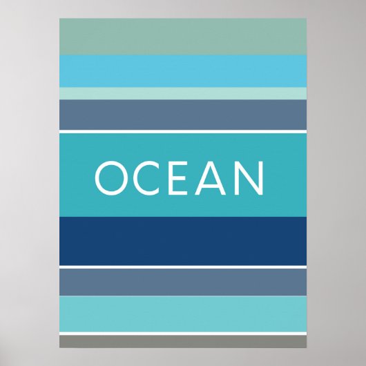 Kleuren van de oceaangolven Moderne Abstracte kuns Poster (Voorkant)