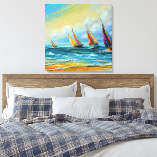 Kleuren van de Ocean Canvas Print (Insitu (Slaapkamer))