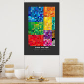 Kleuren van de rails (donker) poster (Keuken)