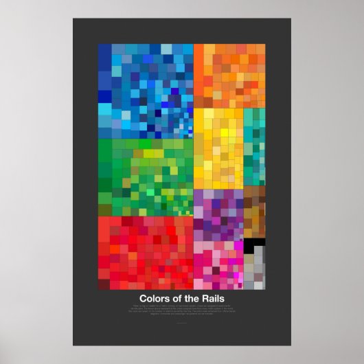 Kleuren van de rails (donker) poster (Voorkant)