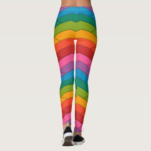 Kleuren van de Rainbow Stripped Leggings (Achterkant)
