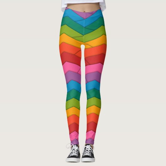 Kleuren van de Rainbow Stripped Leggings (Voorkant)
