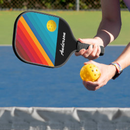 Kleuren van de Regenboog en gepersonaliseerd met N Pickleball Paddle