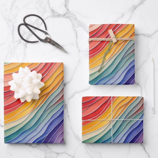 Kleuren van de regenboog inpakpapier vel (Voorkant)