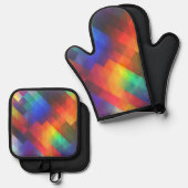 Kleuren van de Regenboog - Ovenwant & Pannenlap Set (Voorkant / Achterkant)