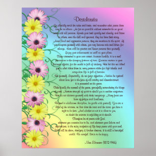 Kleuren van de regenboog van de Desiderata-prose Poster