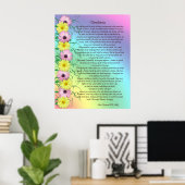 Kleuren van de regenboog van de Desiderata-prose Poster (Thuiskantoor)