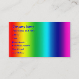 Kleuren van de regenboog visitekaartje