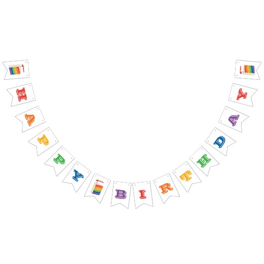Kleuren van de regenboogbanner, Happy Birthday Cak Vlaggetjes (Alle)