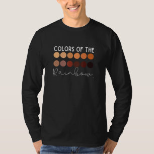 Kleuren van de regenboogmelanine t-shirt