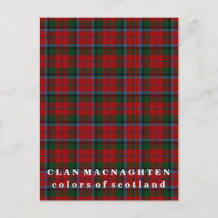 Kleuren van de Schotse Clan MacNaghten Tartan Briefkaart