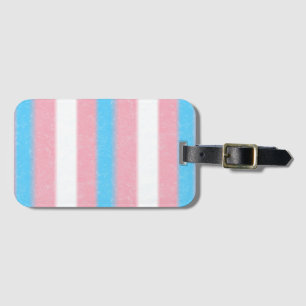 Kleuren van de transgenderpridevlag met zachte ran bagagelabel
