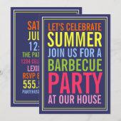 Kleuren van de Uitnodiging van de BBQ-partij van d (Voorkant / Achterkant)