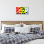 Kleuren van de veranderende seizoenen Quadriptych Canvas Afdruk (Insitu (Slaapkamer))