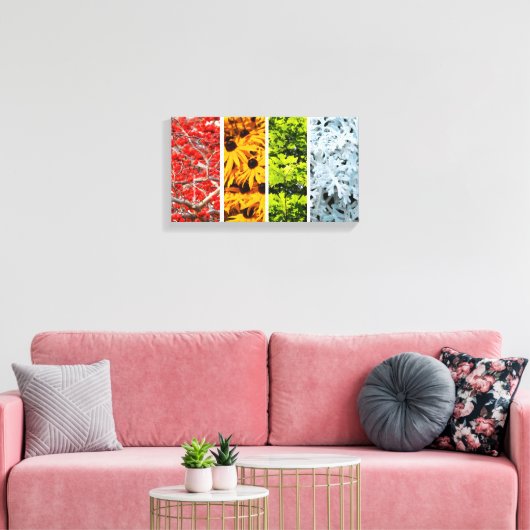 Kleuren van de veranderende seizoenen Quadriptych Canvas Afdruk (Insitu (Woonkamer))
