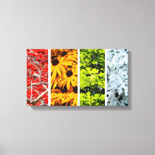 Kleuren van de veranderende seizoenen Quadriptych Canvas Afdruk