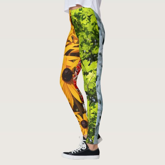Kleuren van de veranderende seizoenen Quadriptych Leggings (Links)