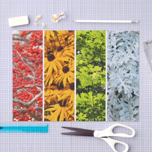 Kleuren van de veranderende seizoenen Quadriptych Tissuepapier (Craft)