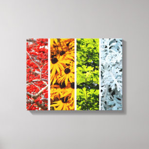 Kleuren van de Wisselende Seizoenen Quadriptych Canvas Afdruk