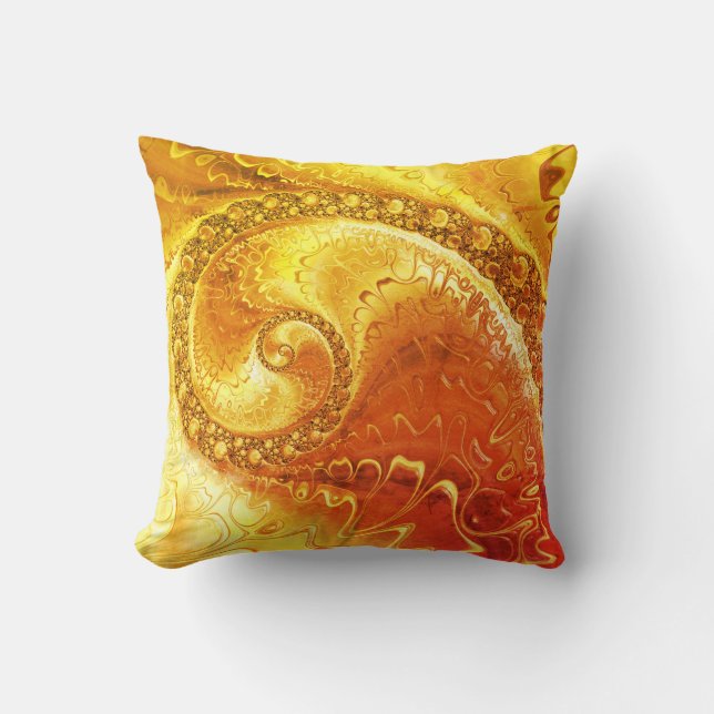 Kleuren van de Zon Fractale Kunst Kussen (Voorkant)