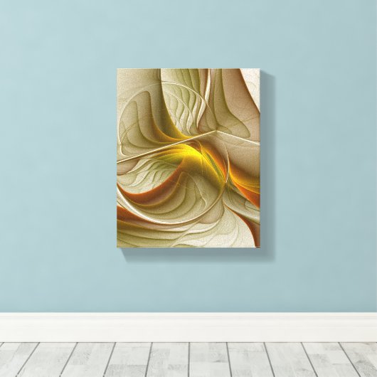 Kleuren van edele metalen, Abstracte fractale kuns Canvas Afdruk (Insitu (Houten vloer))