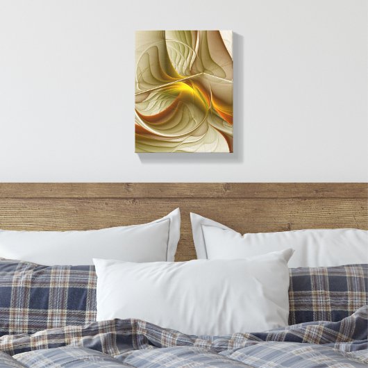 Kleuren van edele metalen, Abstracte fractale kuns Canvas Afdruk (Insitu (Slaapkamer))