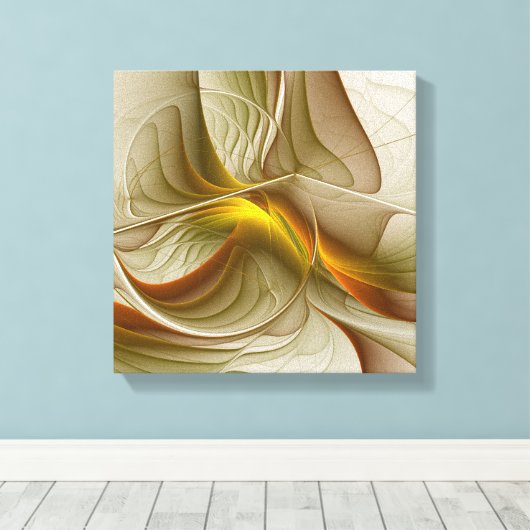 Kleuren van edele metalen, Abstracte fractale kuns Canvas Afdruk (Insitu (Houten vloer))