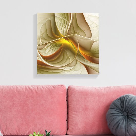 Kleuren van edele metalen, Abstracte fractale kuns Canvas Afdruk (Insitu (Woonkamer))