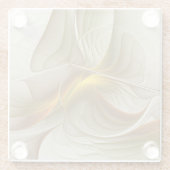 Kleuren van edele metalen, Abstracte fractale kuns Glazen Onderzetter (Achterkant)