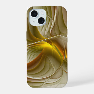 Kleuren van edele metalen, abstracte fractale kuns iPhone 15 case