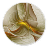 Kleuren van edele metalen, Abstracte fractale kuns Keramische Knop (Voorkant)