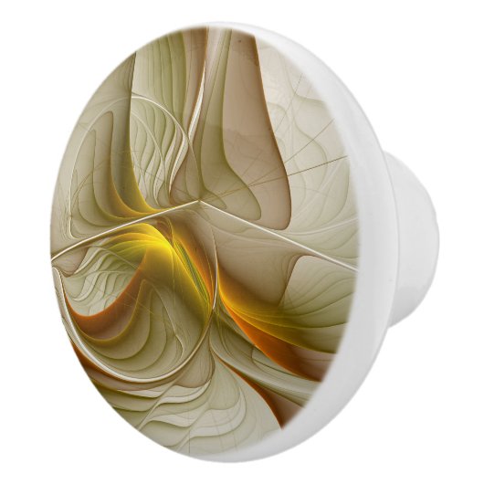 Kleuren van edele metalen, Abstracte fractale kuns Keramische Knop (Rechts)