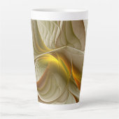 Kleuren van edele metalen, Abstracte fractale kuns Latte Mok (Voorkant)
