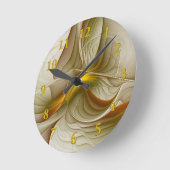 Kleuren van edele metalen, Abstracte fractale kuns Ronde Klok (Hoek)