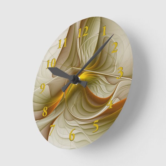 Kleuren van edele metalen, Abstracte fractale kuns Ronde Klok (Hoek)