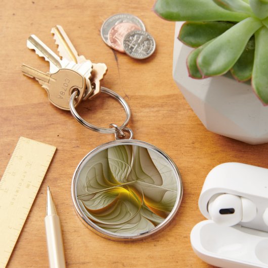 Kleuren van edele metalen, Abstracte fractale kuns Sleutelhanger (Bureau)