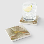 Kleuren van edele metalen, Abstracte fractale kuns Stenen Onderzetter (Zijkant)