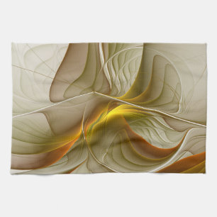 Kleuren van edele metalen, abstracte fractale kuns theedoek