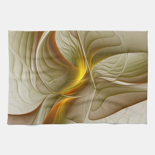 Kleuren van edele metalen, Abstracte fractale kuns Theedoek (Horizontaal)