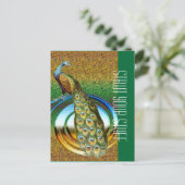 Kleuren van een pekock briefkaart (Staand voorkant)