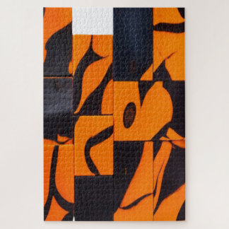 Kleuren van een tijger legpuzzel