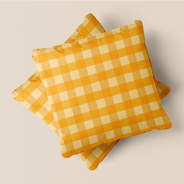 Kleuren van gele chique vierkanten accent kussen (Shades Of Yellow Chic Squares Accent Throw Pillow)