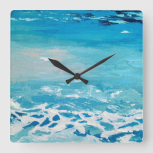 Kleuren van geverfd water vierkante klok