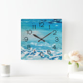 Kleuren van geverfd water vierkante klok (Huis)