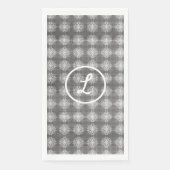 Kleuren van grijs en wit kant Monogram Servet (Voorkant)