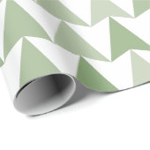 Kleuren van Groen Abstract Retro Driehoek Patroon Cadeaupapier (Rol Hoek)