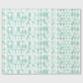 Kleuren van Groen Abstract Retro Driehoekpatroon Cadeaupapier (Vlak)